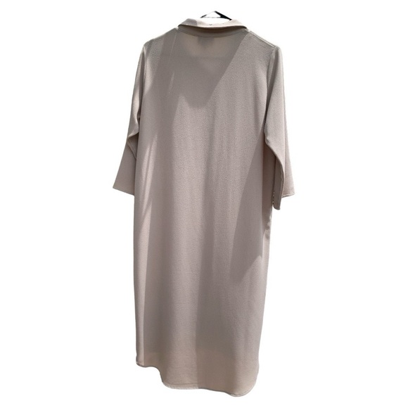 Wukogals Beige Lightweight Textured Shirtdress - Picture 2 of 9